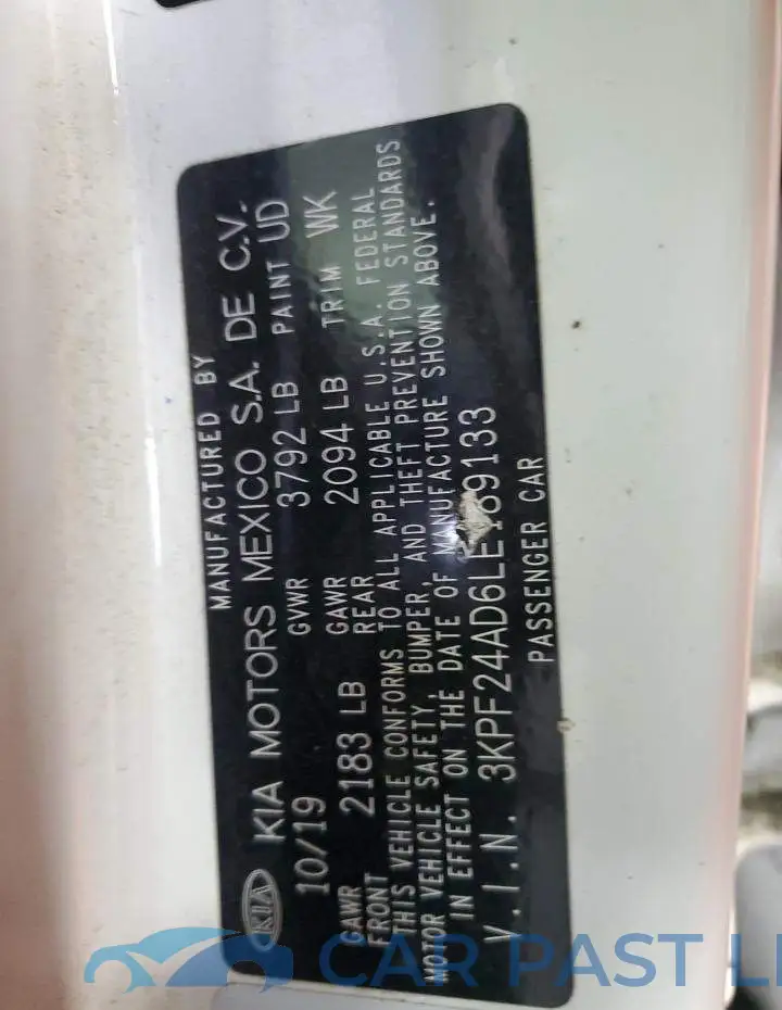 3KPF24AD6LE189133# 12
