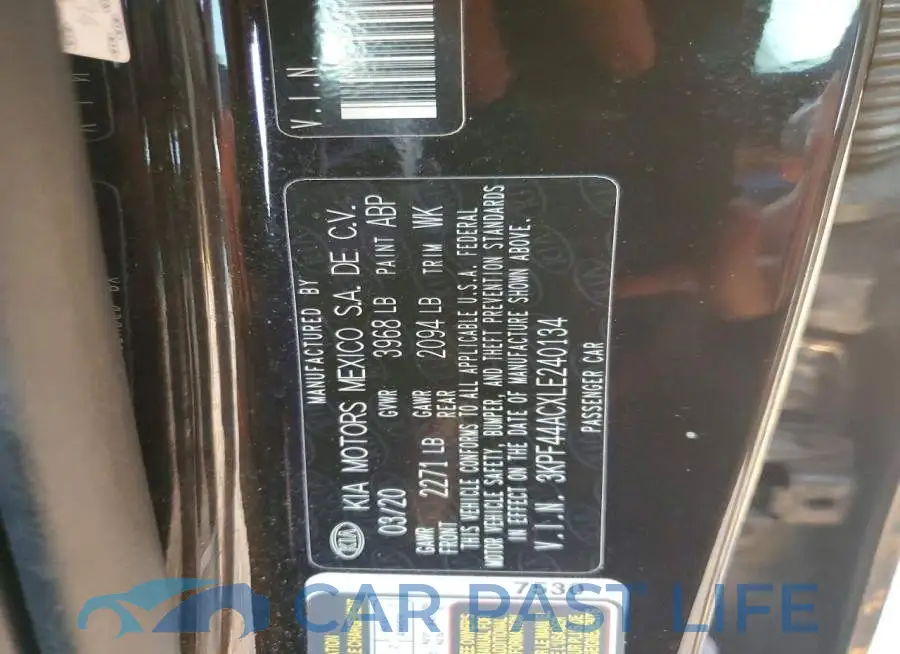 3KPF44ACXLE240134# 13