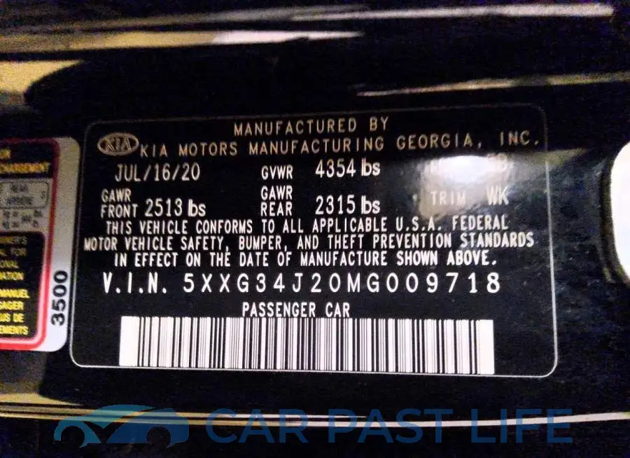 5XXG34J20MG009718# 12