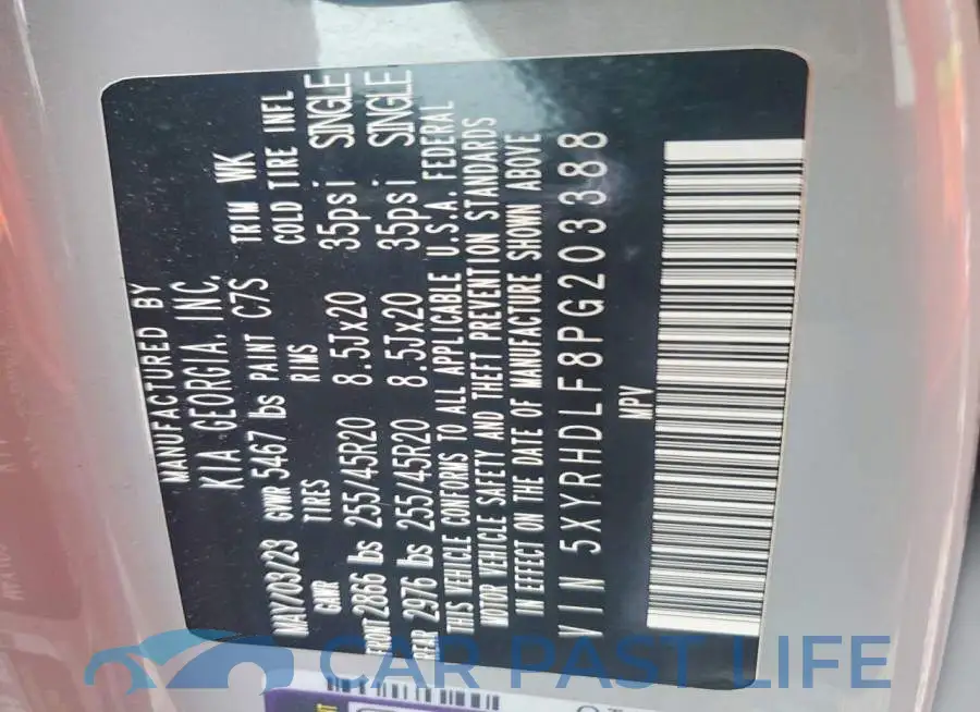 5XYRHDLF8PG203388# 13