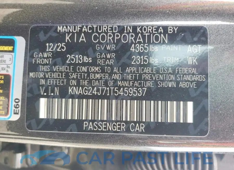 KNAG24J71T5459537# 12