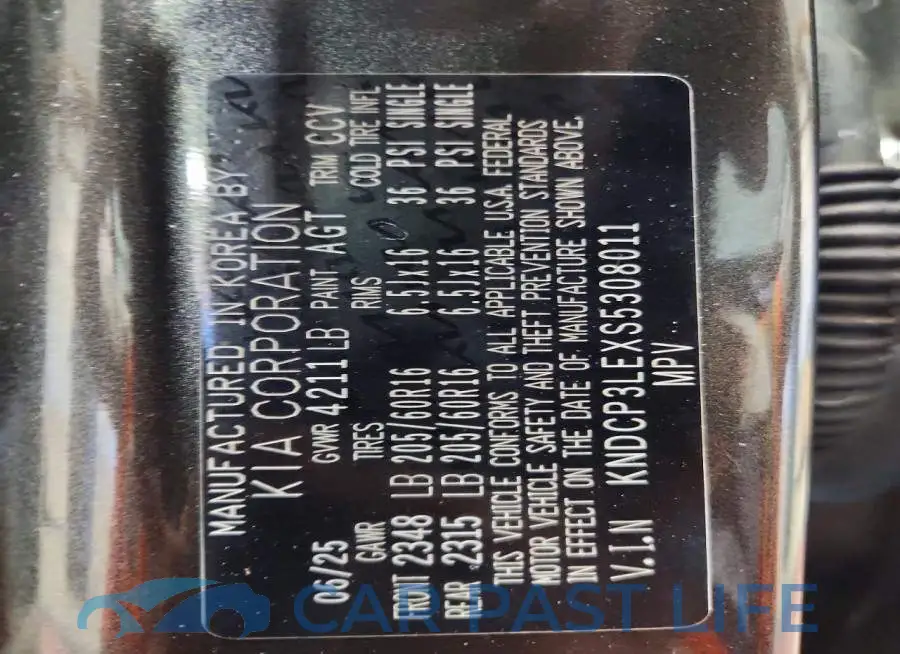 KNDCP3LEXS5308011# 13