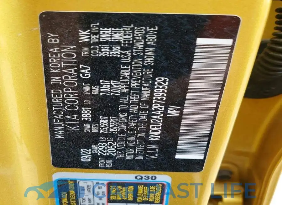 KNDEU2AA2P7399329# 13