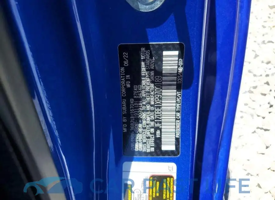 JF1ZDBE1XP9700189# 12
