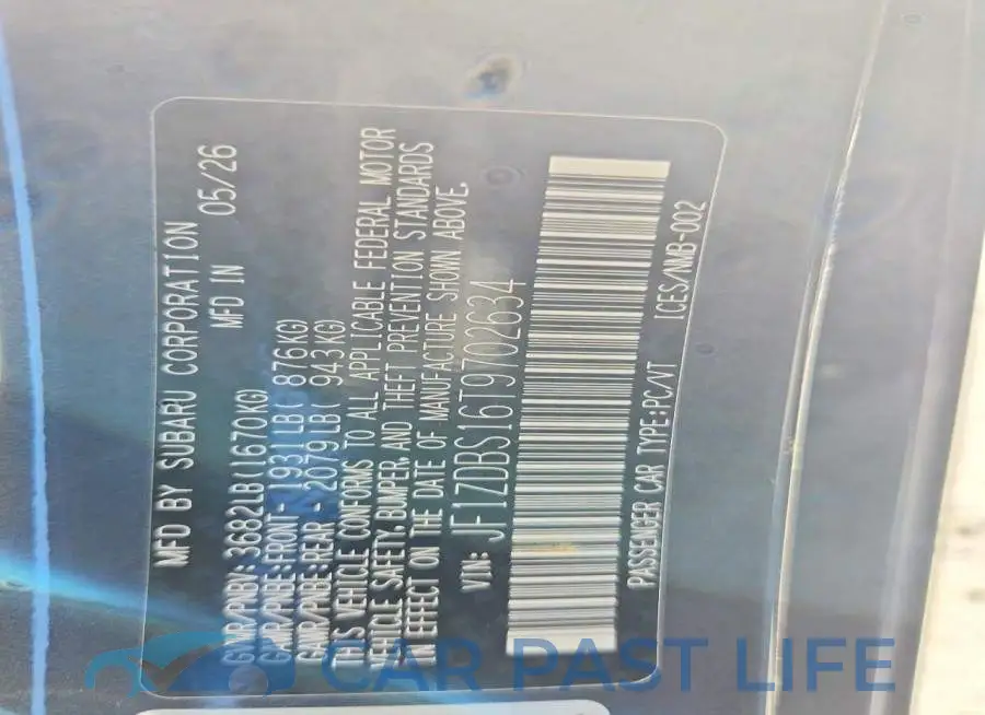 JF1ZDBS16T9702634# 13