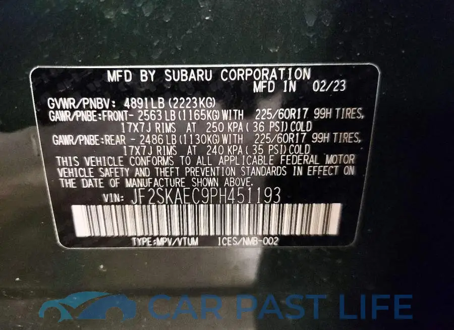 JF2SKAEC9PH451193# 13