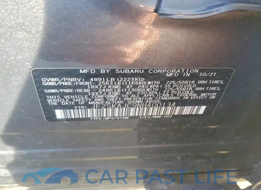JF2SKAJC9NH400134# 13