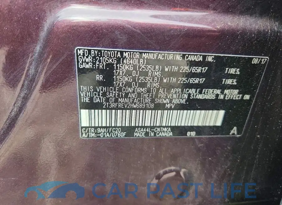 2T3RFREV2HW689108# 13
