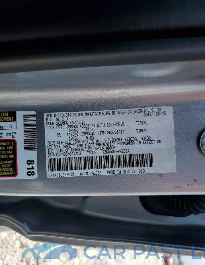 3TMKB5FN9SM047353# 12