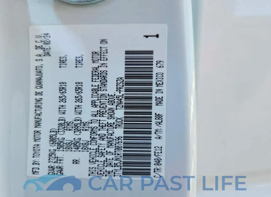3TYLB5JN1RT007696# 12