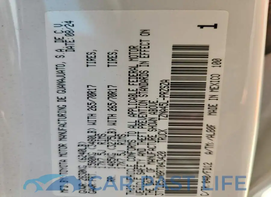 3TYLB5JN8RT043420# 12