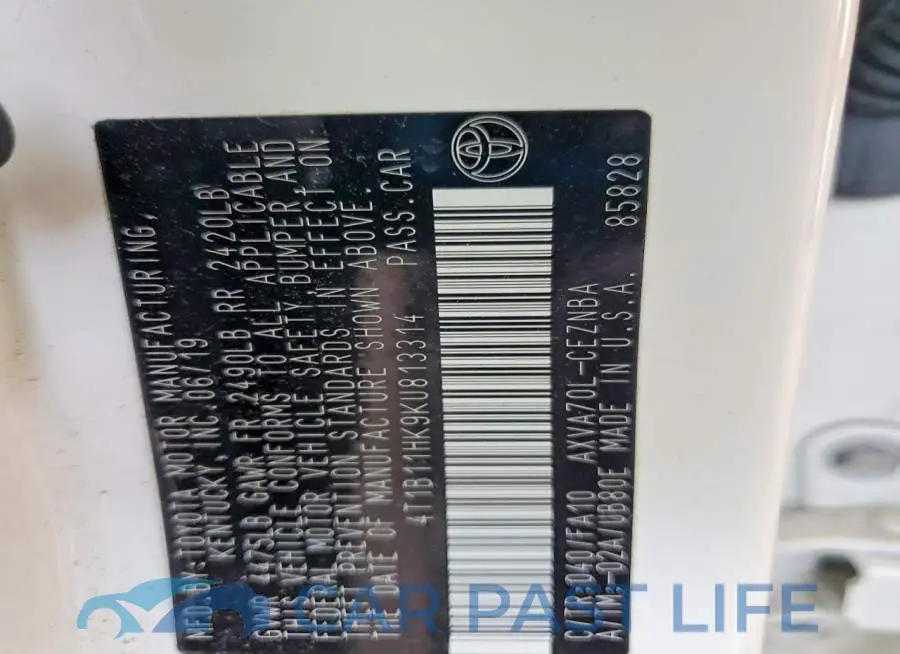 4T1B11HK9KU813314# 12