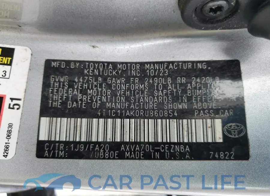 4T1C11AK0RU860854# 12