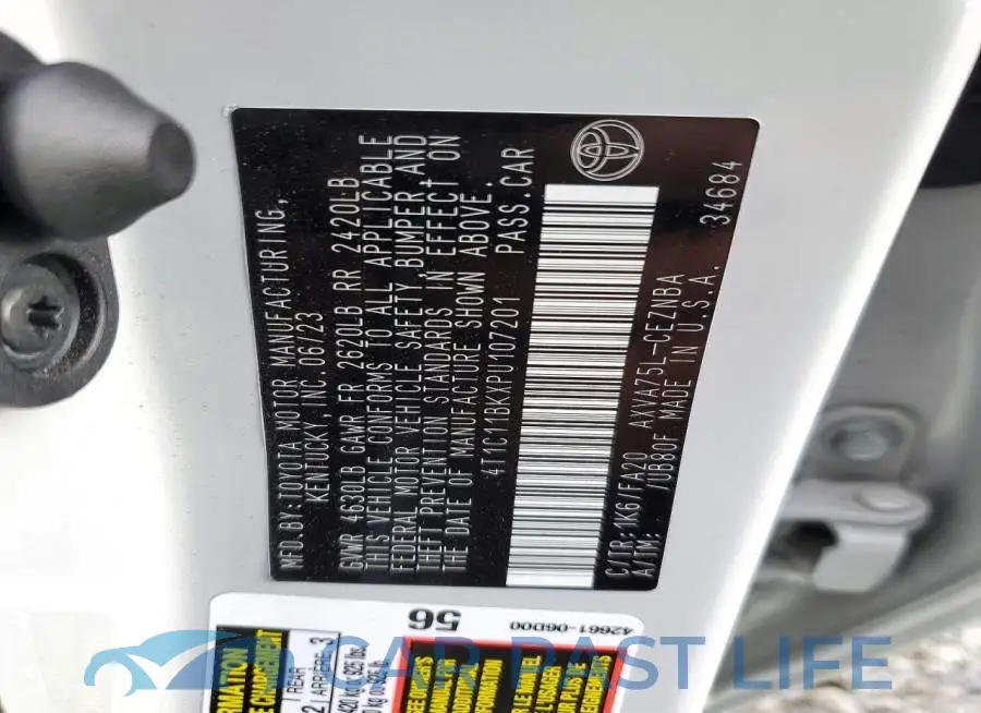 4T1C11BKXPU107201# 12