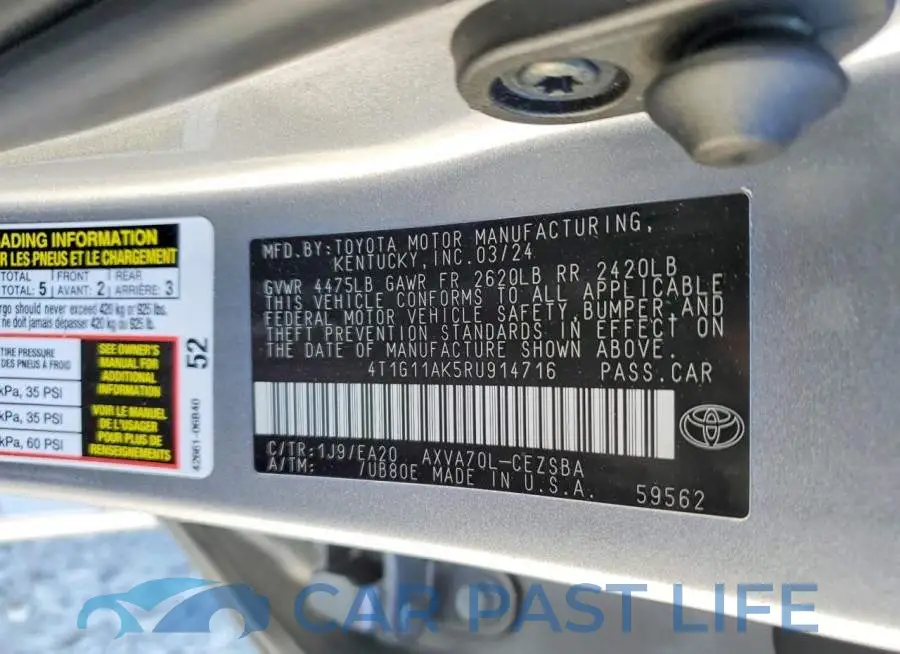 4T1G11AK5RU914716# 12