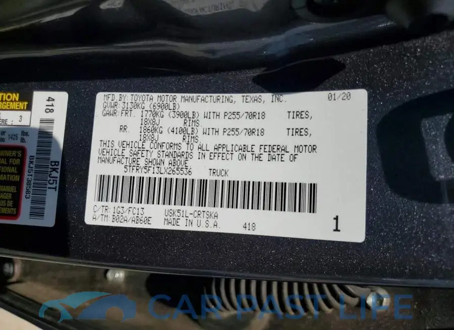5TFRY5F13LX265536# 13