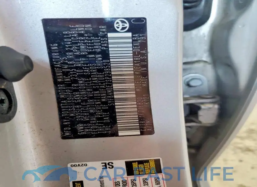 5YFB4MDE7SP298520# 12
