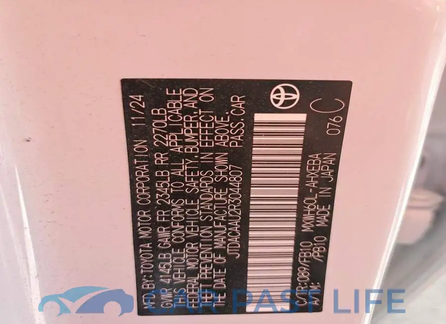JTDACAAU2R3044807# 12