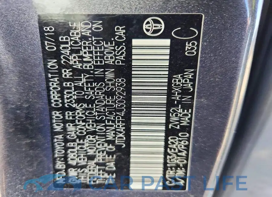 JTDKARFP4J3092938# 13