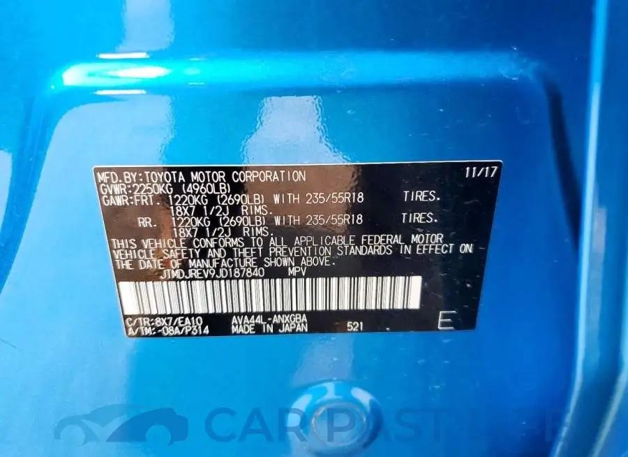 JTMDJREV9JD187840# 13