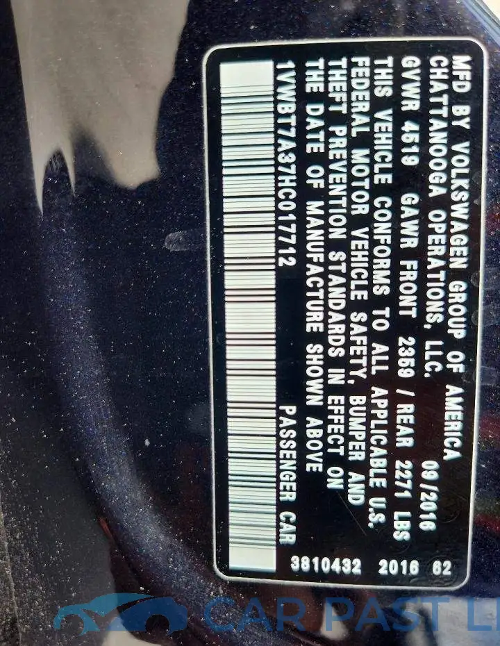 1VWBT7A37HC017712# 13