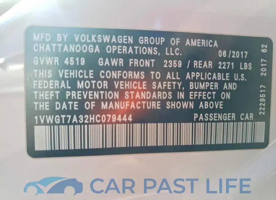 1VWGT7A32HC079444# 12
