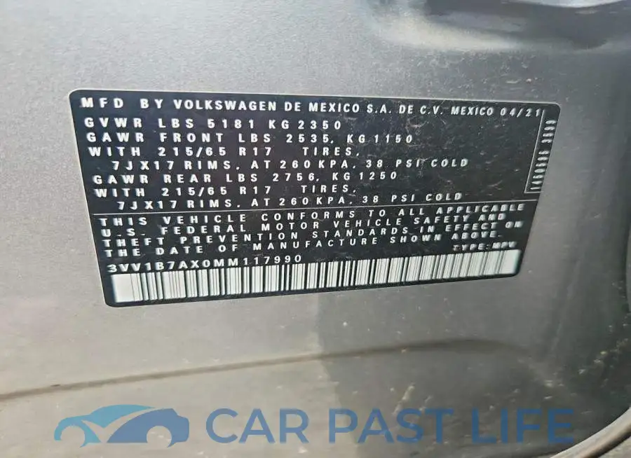 3VV1B7AX0MM117990# 13
