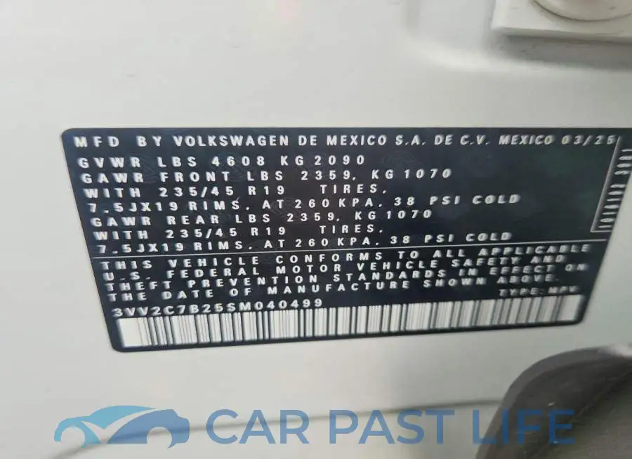 3VV2C7B25SM040499# 12