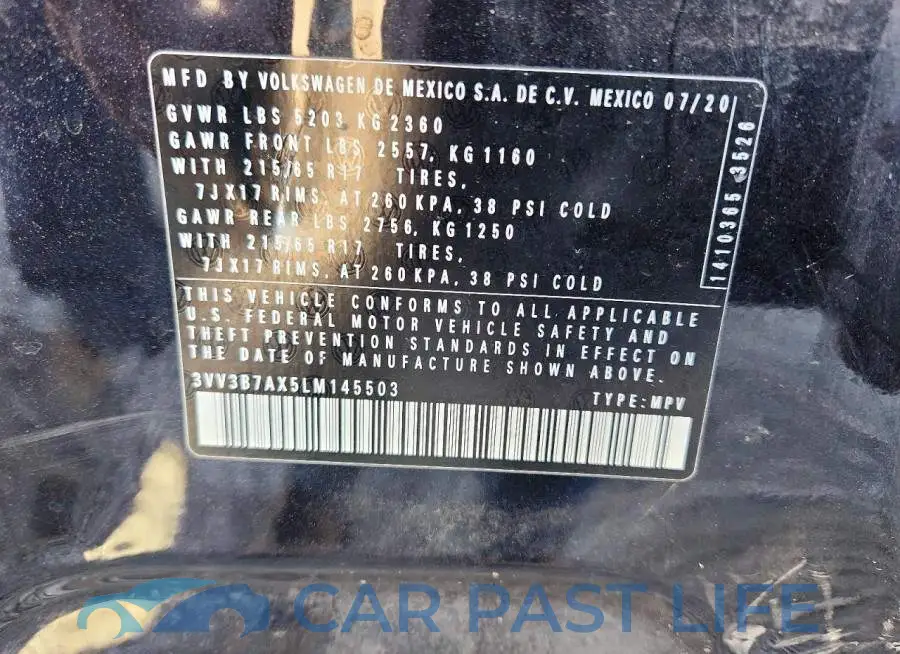 3VV3B7AX5LM145503# 13
