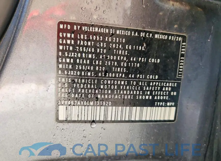 3VV4B7AX0LM131920# 12