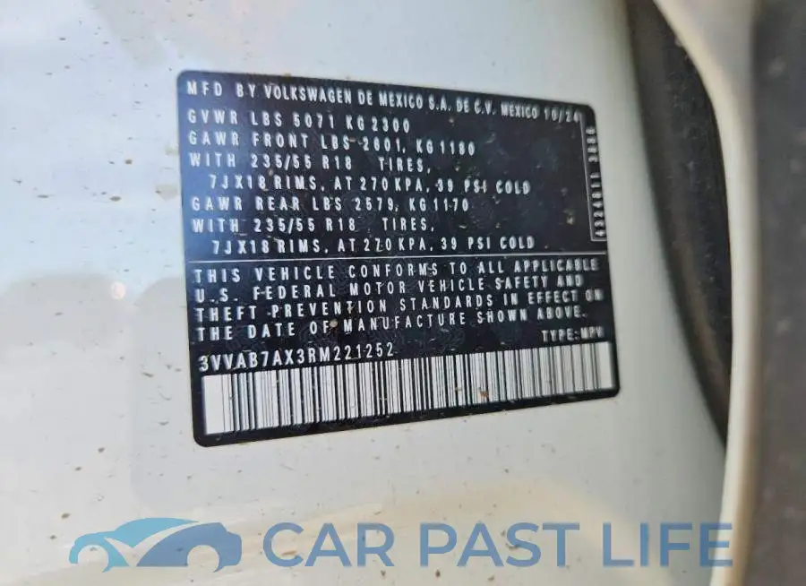 3VVAB7AX3RM221252# 14