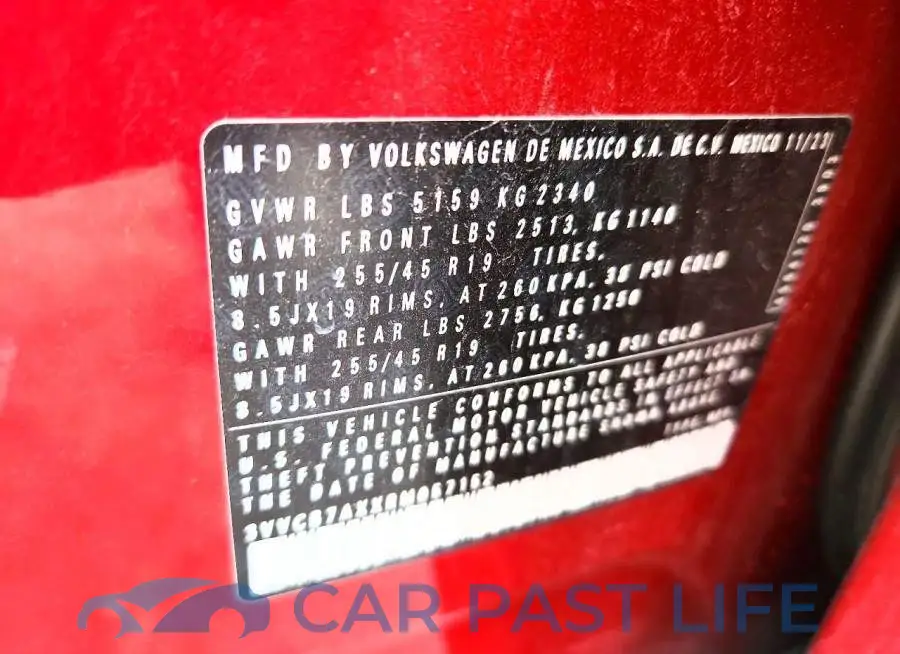 3VVCB7AXXRM057152# 13