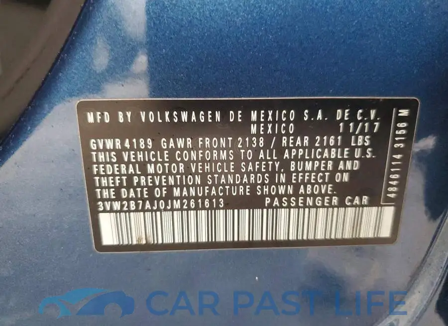 3VW2B7AJ0JM261613# 12