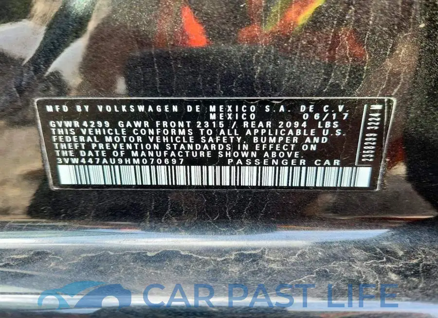 3VW447AU9HM070697# 12