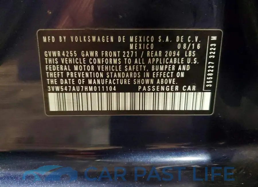 3VW547AU7HM011104# 12