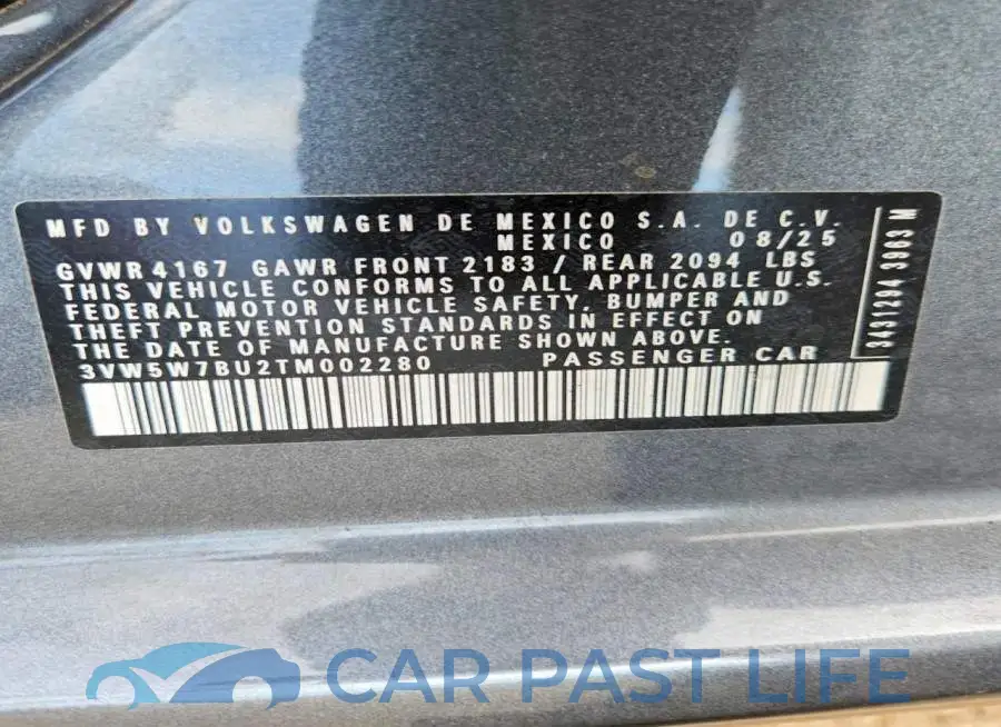 3VW5W7BU2TM002280# 12