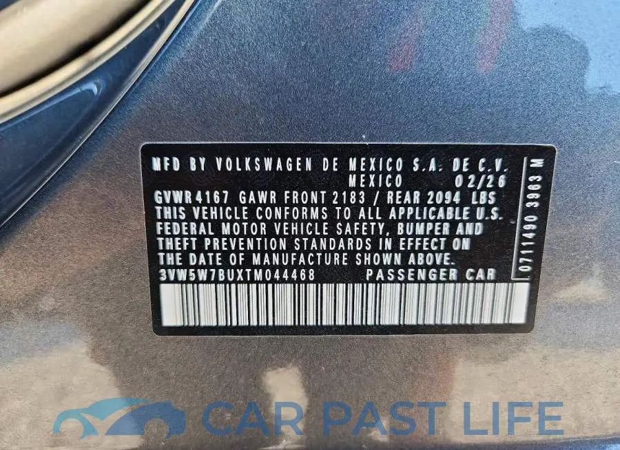 3VW5W7BUXTM044468# 13