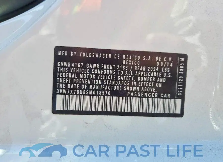 3VW7X7BU8SM018570# 12