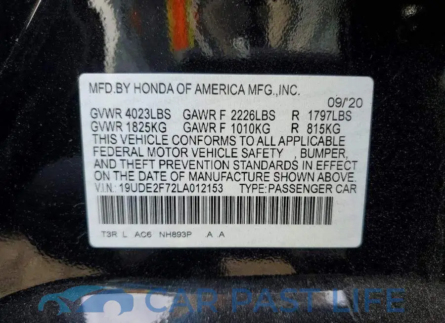 19UDE2F72LA012153# 12