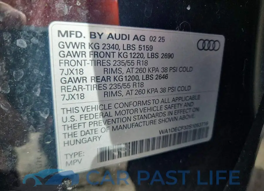 WA1DECF32S1053716# 13