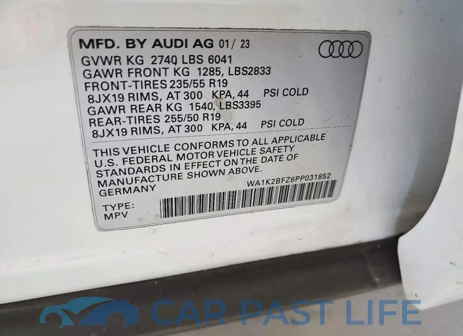 WA1K2BFZ6PP031852# 13