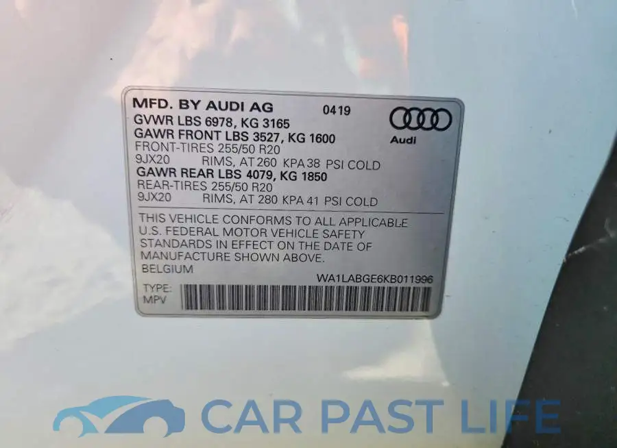 WA1LABGE6KB011996# 13