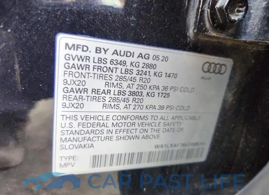 WA1LXAF76LD009764# 13