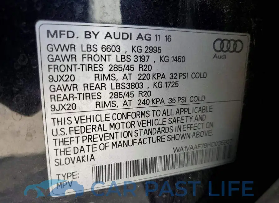 WA1VAAF79HD035907# 13