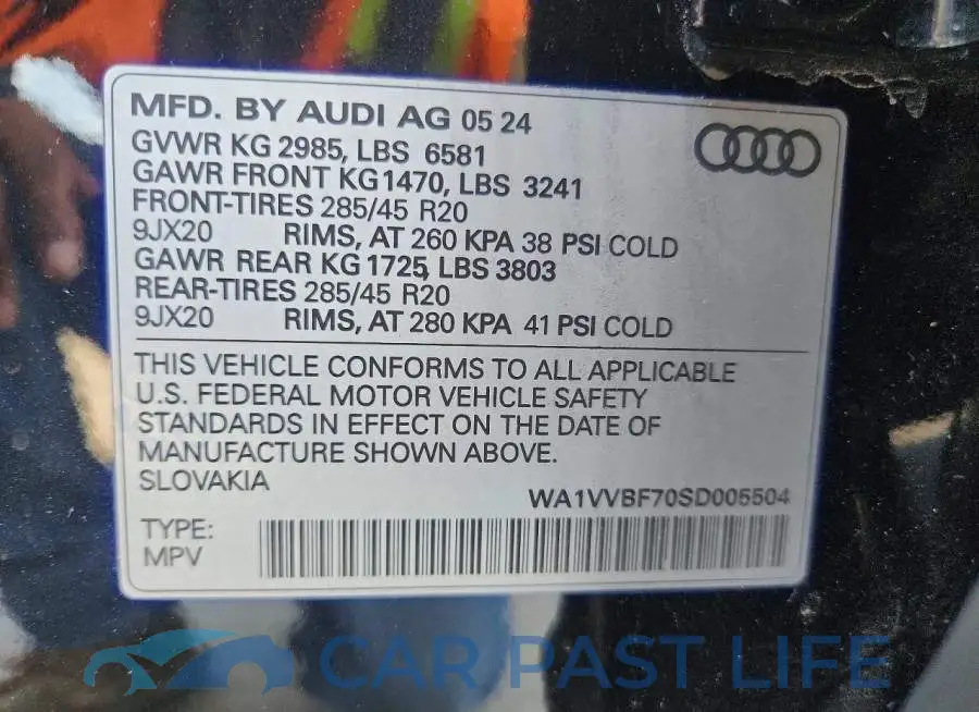 WA1VVBF70SD005504# 13