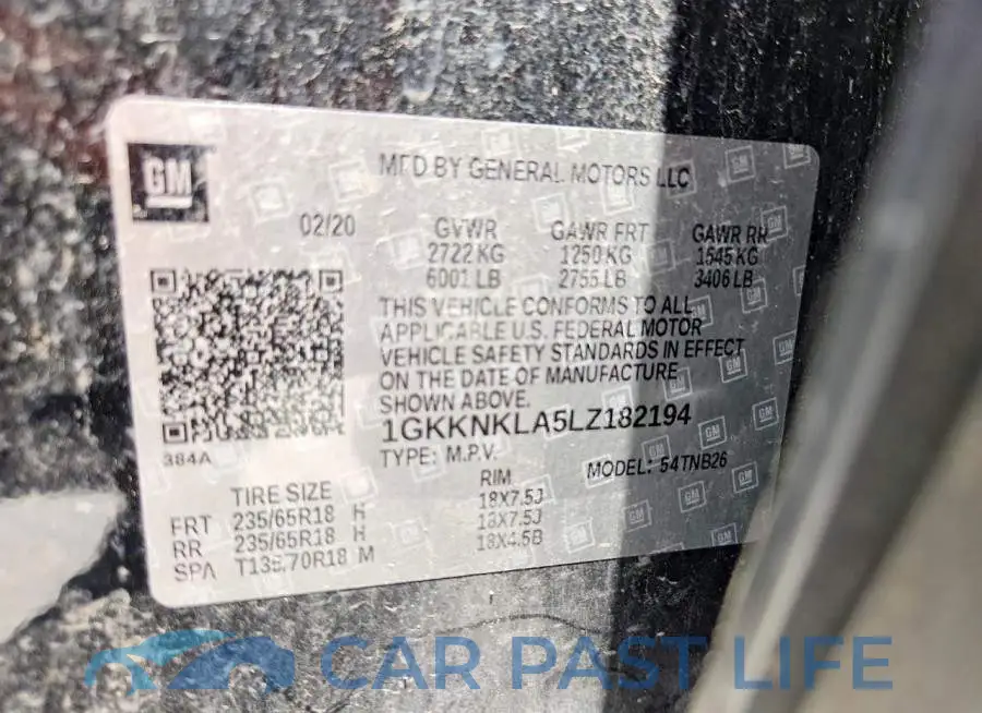 1GKKNKLA5LZ182194# 14