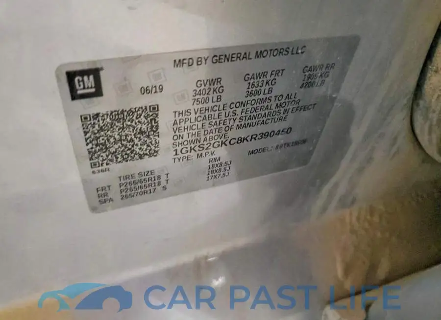 1GKS2GKC8KR390450# 13