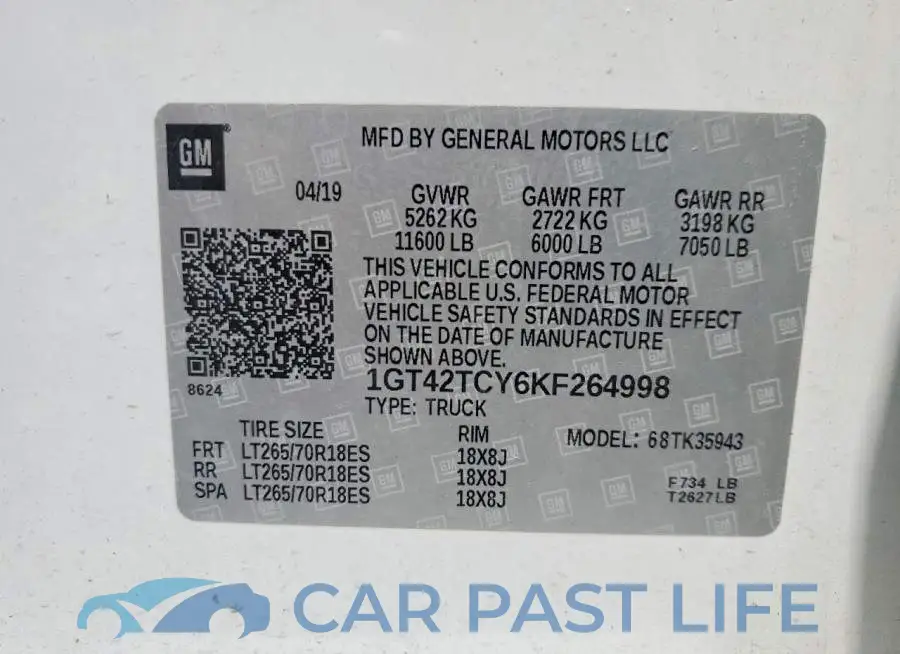 1GT42TCY6KF264998# 13