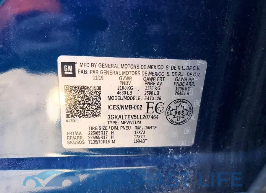 3GKALTEV5LL207464# 13