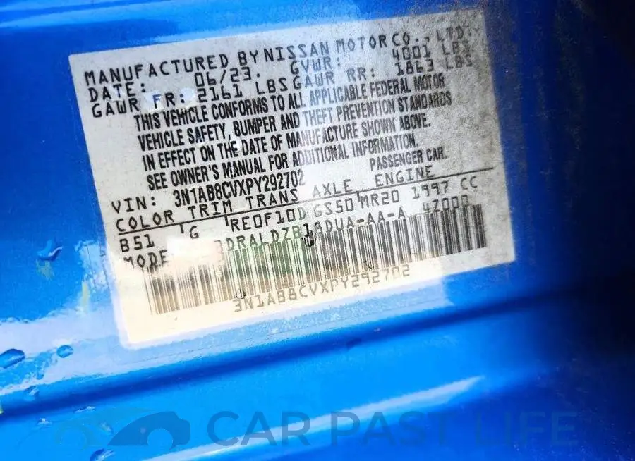 3N1AB8CVXPY292702# 12